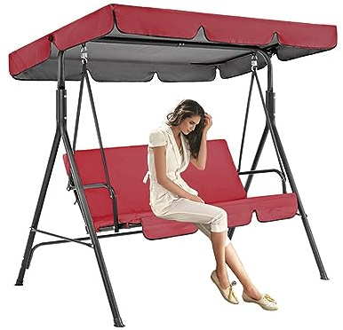 MEOYCHB Swing Canopy Replacement,Waterproof Porch Swing Canopy Replacement,Outdoor Garden Swing Seat Sun Shade Cover,Durable Patio Hammock Canopy