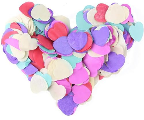 DHWEKU Papier Herz Konfetti 1200 Stk. Herzen Tisch Streu Deko für Valentinstag Kinder Geburtstag Party Feier Junggesellinnenabschied Hochzeit,Bunt