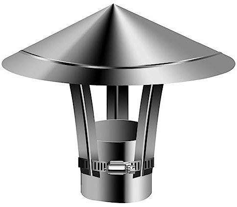 MFAOSHI Techo Sombrero de Acero Inoxidable para Estufa, Leña Chimenea Extracción De Humos Protector para Tubería Ø 50-150 mm,150mm