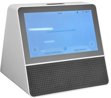 Annadue Übersetzergerät, 7-Zoll-Dual-Touchscreen, 121 Sprachen 2-Wege-Sprache, WLAN-RJ45-Kabel-Übersetzungsgerät mit Pickup-Fernbedienung, für Verschiedene Szenarien