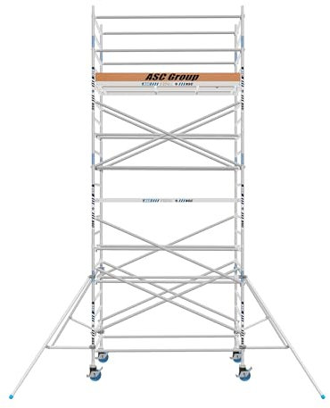 ASC Rollgerüst 135 Quick Lock, Arbeitshöhe 7,3 m 1.90 m Holz - Leitergerüst - fahrbares Gerüst - Alu Gerüst fahrbar - Gerüst Alu