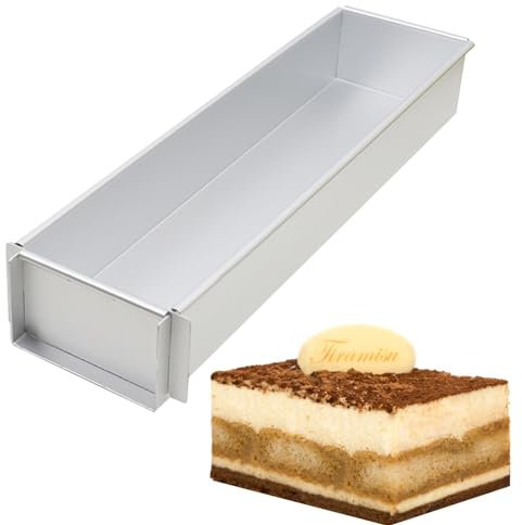 Molde para pasteles para hornear, molde rectangular para tartas, molde grande para hornear pasteles, molde para helado, molde antiadherente de aleación de aluminio, tamaño 30 x 3,93 x 5 cm