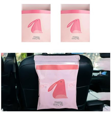 30 bolsas de basura desechables fáciles de pegar, impermeables, a prueba de fugas, con fuerte adherencia, bolsas de vómito portátiles adecuadas para coche, dormitorio, oficina, cocina (rosa)