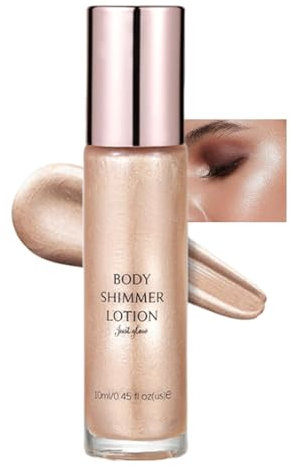 Liquid Highlighter Contour, Champagne Golden Shimmer Smooth Creamy Waterproof Highlight Stick, Multi-purpose Body Face Glowing Natural Looking Highlighter Makeup, Gift for Women