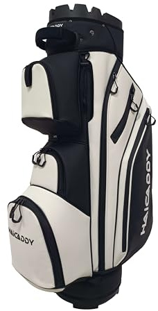 Haicaddy Deluxe Organizer Golfbag I Herren & Damen I kein Schlägerklappern | kein Verhaken dank durchg. Schlägerbahnen bis zum Boden I 10 Taschen I Magnettasche für Schnellzugriff I große Kühltasche
