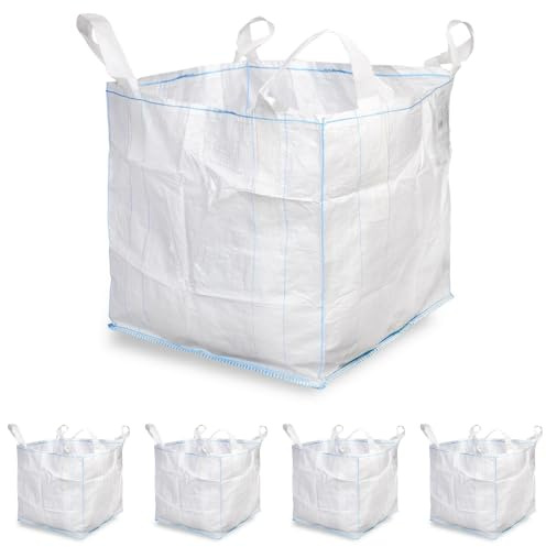 Hypafol PP Big Bag 10er Pack 90x90x90 cm Schwerlastsäcke mit 1500 kg Traglast I Stabil Gartenabfallsack mit 4 Schlaufen für sichere Transporte