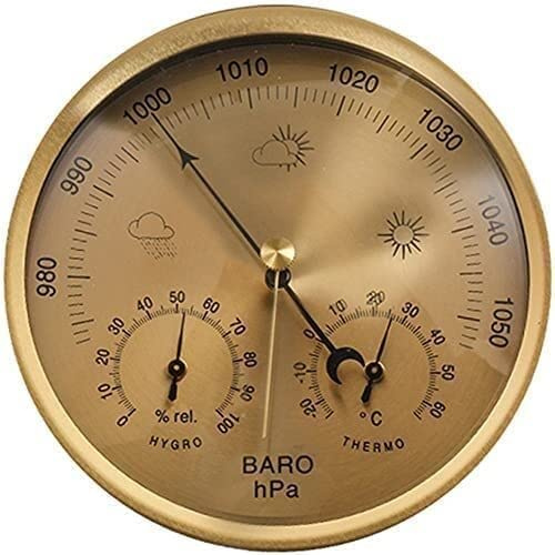 Barometer,Traditional Barometer,Traditional Weather Station, 3 In 1 Weather Station For Indoor And Outdoor Use, Hygrometer Thermometer Barometer 132mm Dial Type Wall Hanging, For Hotels, Warehouses, O
