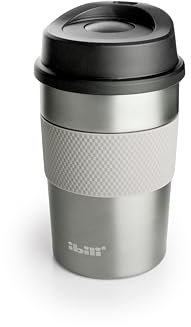 IBILI - Vaso Doble Pared Luxe Titanio, 360 ml, Acero inoxidable, Hermético, Gris