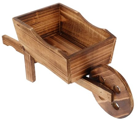 YARNOW Jardinière Décorative Forme De Brouette Pot De Fleurs Bois pour Plante Pot pour Jardin