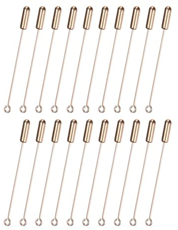 M METERXITY 20 Unidades De Alfileres De Broche, Alfileres De Aguja Larga De Cobre De 2 Pulgadas con Extremos De Seguridad para Ropa/Accesorios/Corbata/Sombrero DIY Recta [Rosa Dorado]