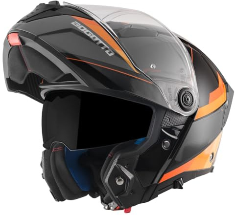 Bogotto Ezion Klapphelm, schwarz matt/orange, S
