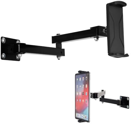Zimoer Tablet Halterung Wand Schwenkbar, Tablet Wandhalterung, Handyhalterung Wandmontage, Halterung Einstellbar Faltbar für 4 bis 13 Zoll Geräte, Kompatibel für Switch, Kindle, iPhone, iPad