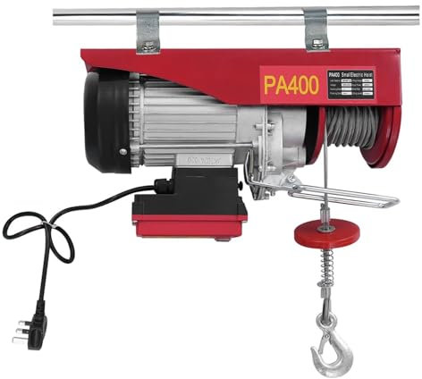 ANGDI Piattaforma di Sollevamento con paranco Elettrico, Motore in Rame Puro da 980 W con Telecomando Wireless, paranco Elettrico con Altezza di Sollevamento di 12 Metri