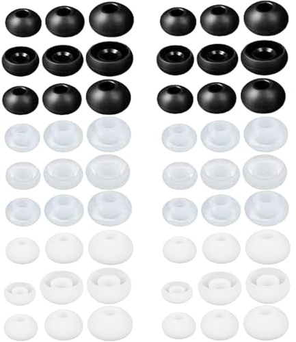 HoAhaMay 54 pezzi auricolari di ricambio in silicone, cuscinetti auricolari in gomma per cuffie, accessori per cuffie, 3 misure (S/M/L), compatibili con la maggior parte delle cuffie intrauricolari