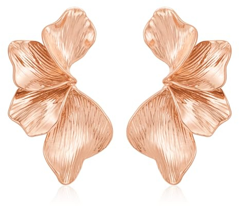 LILIE&WHITE Damen Ohrringe Rosegold Blumen-Design, Hypoallergen, Verblasst Nicht, Elegante Ohrhänger für Stilvolle Outfits – Geschenkidee für Frauen