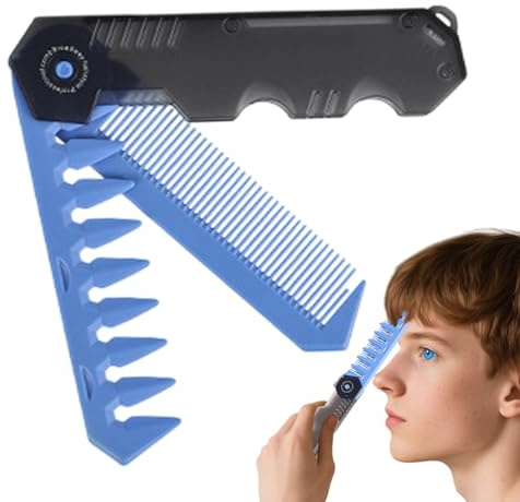 Faltbarer Kamm für Herren, 2-in-1 Taschen-Bartkamm, Mini-Barber-Werkzeug für die tägliche Fellpflege, Bärte, Schnurrbärte, Ölkopf, Vater-Styling