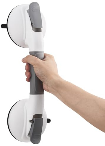 TAILI Poignée Ventouse Salle de Bain, Sans perçage, Supporte 150 KG, Gris