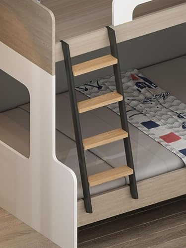 Échelle de lit réglable en métal avec marches Larges – Échelle de lit superposé pour Camping-Car/Camping-Car/dortoir et loft avec Crochets sécurisés – Capacité Robuste de 300 LB (Noir, 1,16