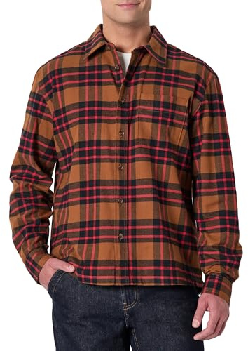 Amazon Essentials Camicia in Flanella a Maniche Lunghe, Vestibilità Rilassata Uomo