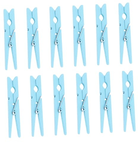 Mollette per Panni Blu 30 Pezzi in Legno e Metallo, Semplici | Presa Salda sugli Indumenti, Leggere e Facili da Usare, Design Pratico