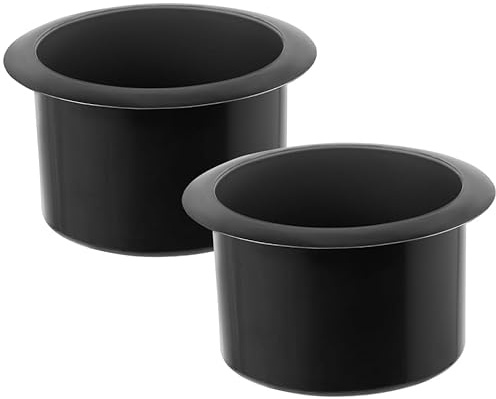 VALICLUD 2PCS Black Plastic Cup Holder Insert, Replacement for Recliner Sofa, Boat, Couch, Car, Truck, Game Table