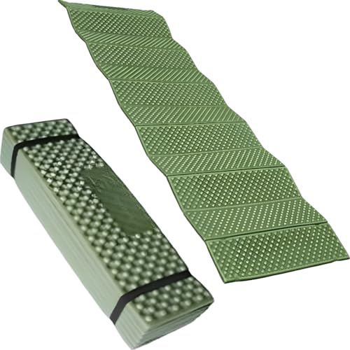 NTEK Foldable Camping Sleeping Mat – Lightweight Closed-Cell Foam Mattress – Compact Outdoor Sleeping Pad for Hiking, Backpacking, Fishing, Picnic & Tent Camping (GREEN)