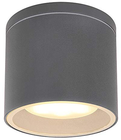 Außenleuchte Deckenleuchte Deckenspot modern Gartenlampe rund Deckenlampe Außen IP44, anthrazit, 1x GX53 LED, DxH 10,8x9,6 cm