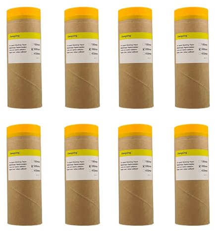 qiangxing Pre-taped Masking Paper with Adhesive Tape Size 30cmx20m(each roll) total 160 meters, 8 pack package…painters paper tape