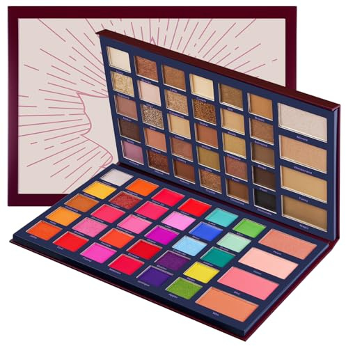 BUTBU Ombretti, Professional Makeup Palette Ombretti Ad Alta Pigmentazione, 36 Colori Neutri Sfumabili, con Finish Matte, Shimmer e Glitterati per Look Soft Glam, Ombretti Occhi Nude | Kit per trucco occhi per colori naturali sfumabili, finitura opaca a lunga durata, glitter e metallica, portatile da viaggio