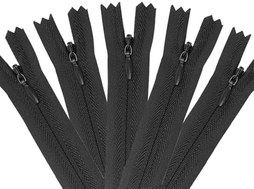 YFTRFR 5 Pièces Métalliques Nylon Fermeture Eclair Curseur Autobloquant en Méta Ouvrable Séparable Tirette Déco en Métal Fermeture Eclair de la Veste Vêtement Couture Pantalon Mercerie Couleur Noir