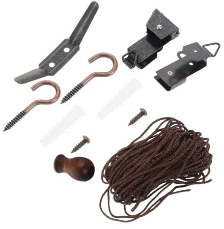 ELAYARD Set Accessori per Tende a Rullo in bambù, Kit Montaggio Corda Resistente in Poliestere e Parti Metalliche, Ricambi per Tapparelle e Veneziane, Installazione Rapida per Uso