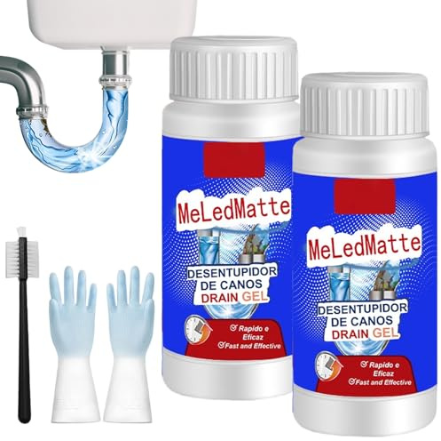 Potente Agente Di Dragaggio Per Tubi, potente agente dragante per condotte, liquido sturalavandini ad alta resistenza, sturalavandini per la pulizia rapida delle condotte del WC della cucina (2Pcs)