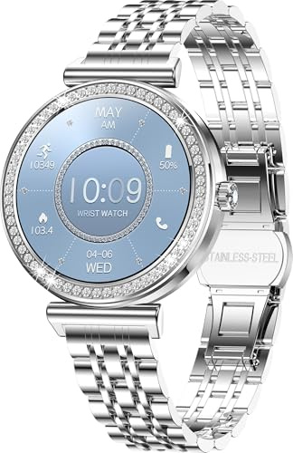 Orologio da donna rotondo da 1,27, smartwatch da donna con funzione telefonica, orologio da fitness, orologio da polso elegante, ciclo mestruale, contapassi, IP68, impermeabile, fitness tracker iOS