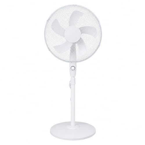 Acomoda Textil - Ventilador de Pie 50W con 3 Velocidades, Oscilación Automática 90°, Altura Regulable 103-119 cm, Inclinación Ajustable, Base Estable y 5 Aspas para Hogar y Oficina.