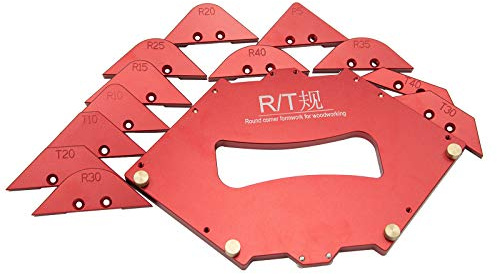 Evwoge 13-teiliges Tisch-Eckfräser-Set für Trimmmaschine, Oberfräsen-Radius-Schablonen-Kits, Aluminiumlegierung für Holzbearbeitung, Trimmwerkzeug-Set