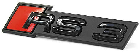 Audi 8V5853736BT94 Schriftzug RS3 (8V) Kühlergrill Emblem Blackline Black Edition Logo, schwarz/rot
