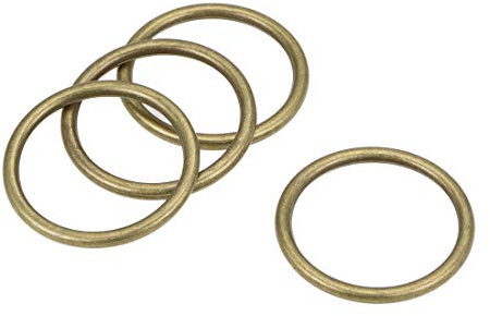 sourcing map 4Stk. O Ring Schnalle O-Ringe 1,2 30mm bronzefarben | Für Hundeleine Tasche Kunst DIY