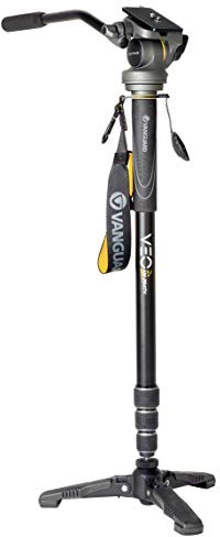 VANGUARD VEO 2S AM-264TV Einbeinstativ mit VEO 2 PH-13 Video Panhead, Schwarz/Grau