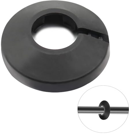 MroMax Couvercle de tuyau en plastique PP noir de 1,9 cm, 20 mm, 1 rosace de décoration de tuyau d'eau, bouchon à clipser pour valve de cuisine, tuyaux d'écoulement d'évier de toilettes, pour cacher