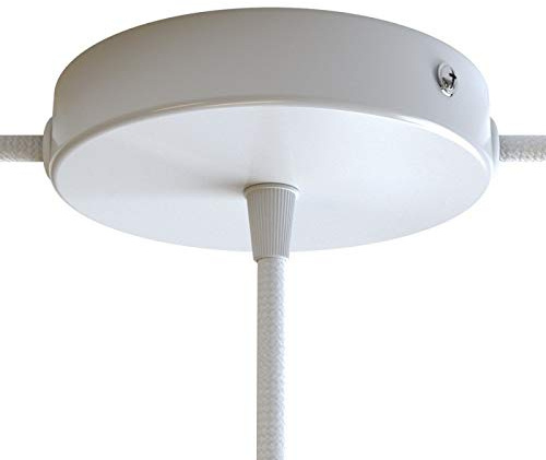 LaMorell LightDesign Baldachin | Abzweigdose | Verteilerdose zur Kabelabdeckung Ihrer Deckenlampe | Lampenkappe in Schwarz/Weiß/Chrome 1 Loch Ø 12 cm inkl Zugentlastung (Weiß)