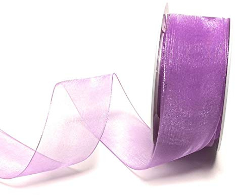 Schleifenband 25m x 40mm Organza Flieder Organzaband Chiffonband Webkante [3493]