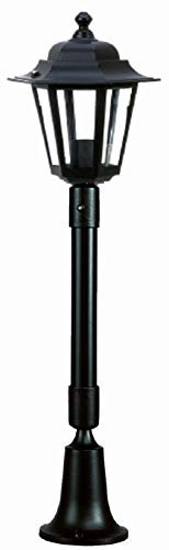 Licht-Erlebnisse Elegante Wegeleuchte Schwarz Rustikal 77cm E27 IP43 regengeschützt Rustikal HYSAIA Außenlampe Garten