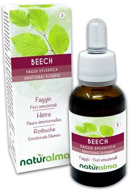 Beech eller Bok (Fagus sylvatica) Emotionella blommor eller Bachblommor Naturalma - 30 ml droppar - Alkoholfritt flytande extrakt - Blommessenser - Vegansk