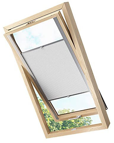 Tenda plissettata per finestre da tetto, adatta per finestre VELUX e FAKRO, termica oscurante, colori assortiti (FAKRO 55 x 78 cm, bianco)