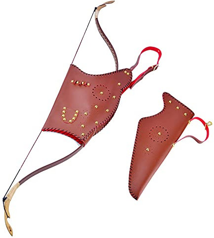 SHARROW Bogentasche Traditionell Bogen Tasche für Recurvebogen Longbow mit Pfeile Köcher Halterung für Bogensport (Braun)