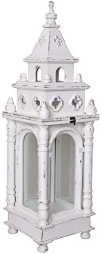 Antik Windlicht Shabby Chic Laterne Weiss Gartenlaterne Kerzenständer Kerzenleuchter got036 Palazzo Exklusiv