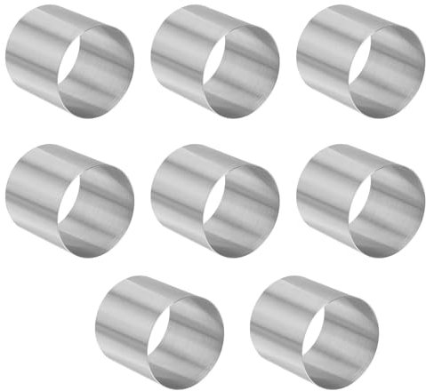 DOITOOL Set 8 Anelli Per Torte Mini 2 Pollici in Acciaio Inossidabile Per Pastiera Stampo Rotondo Per Cheesecake E Dessert Facile Da Usare E Pulire Per Cucina E