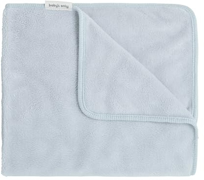 Baby's Only - Babydecke Cozy - Baby Bettwäsche - Für kältere Tagen - Wiege und den Kinderwagen - aus Teddy-Stoff - Für Jungen und Mädchen - Misty Blue - 70x95 cm