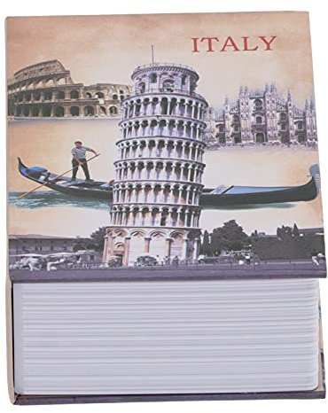 Livre Coffre Fort, Boite Livre, Coffre Fort en Forme de Livre avec Serrure à Combinaison, Coffre Secret, Livre Boîte de Rangement, pour clé cachée pièces de monnaie (Italie, 7,1 x 4,6 x 2,2)