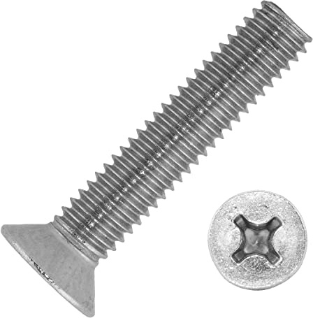 Techtanium Senkkopfschrauben M6 x 10 mm mit Kreuzschlitz (H) aus Edelstahl A2 (200 Stück) | Senkschrauben | DIN 965
